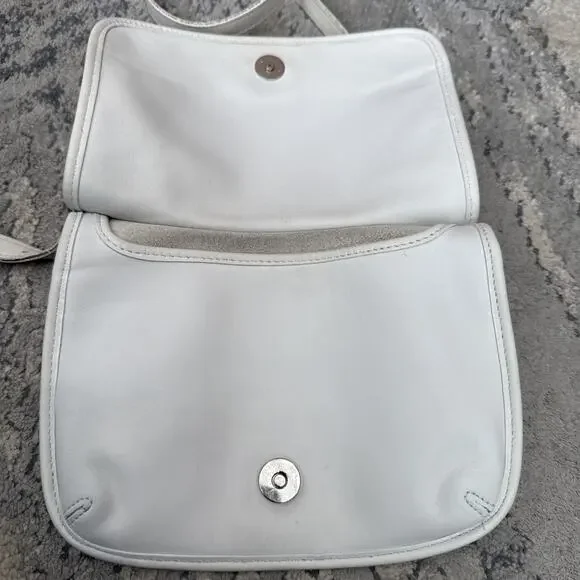COACH 9142 Vintage Leather Hippie Bag White With Hangtag - Picture 9 of 12